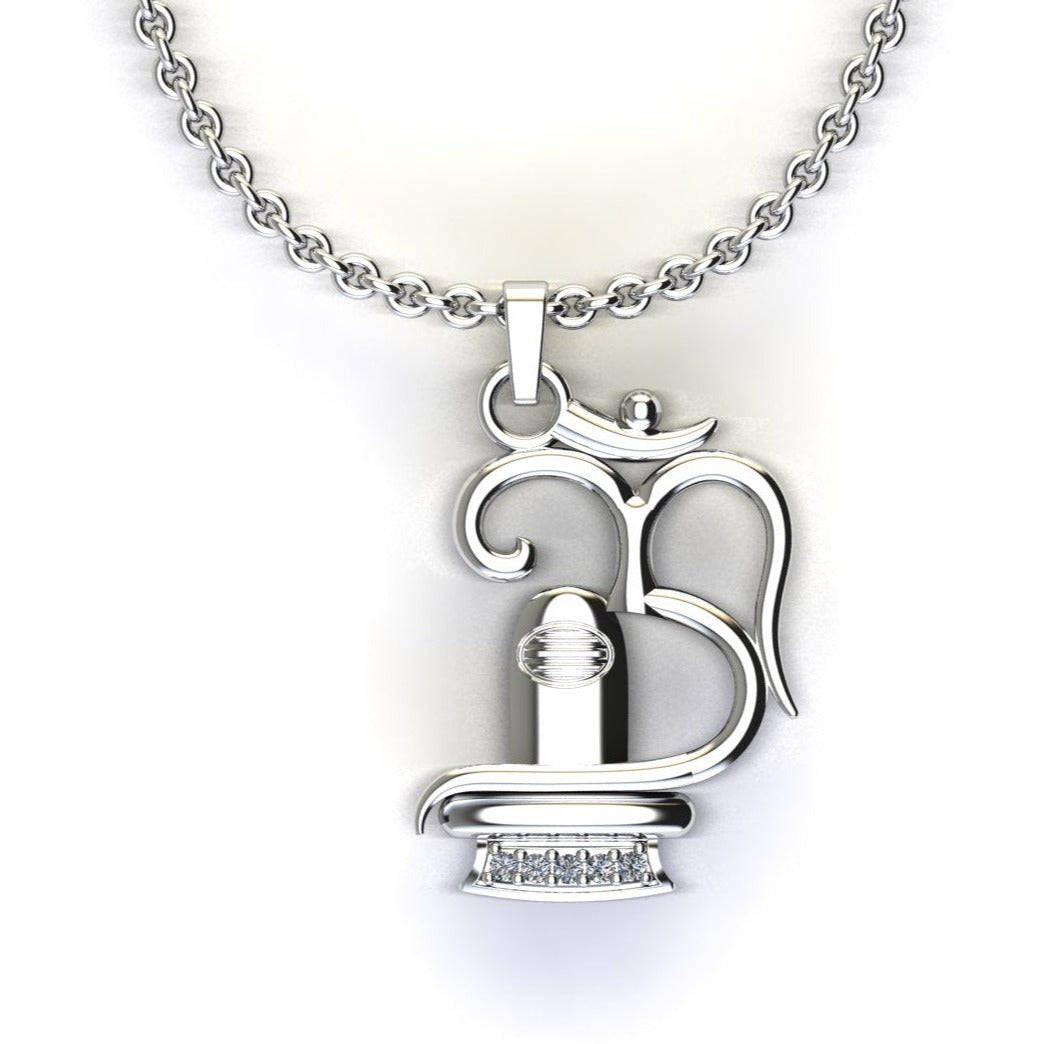 STERLING SILVER 92.5 OM SHIV PENDENT NECKLACE