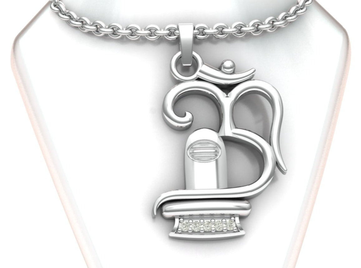 STERLING SILVER 92.5 OM SHIV PENDENT NECKLACE