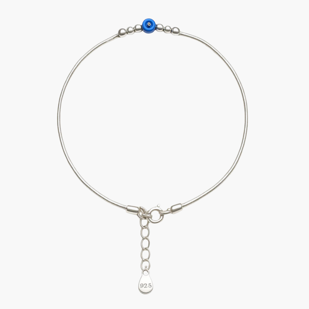 92.5 STERLING SILVER EVIL EYE ANKLET