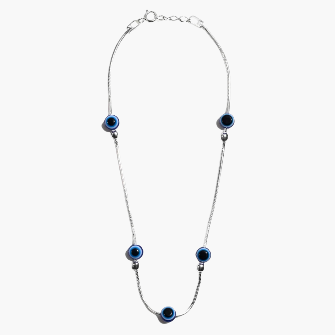 Multi Evil Eye 92.5 Sterling Silver Anklets