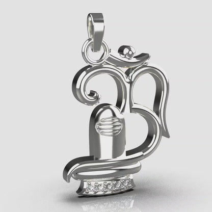 STERLING SILVER 92.5 OM SHIV PENDENT NECKLACE