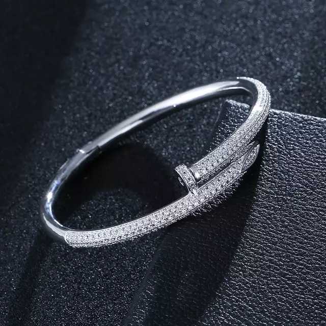 CZ 92.5 Sterling Silver Fashion Nail Braclet