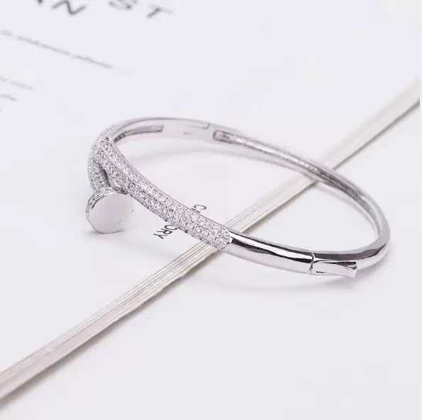 CZ 92.5 Sterling Silver Fashion Nail Braclet