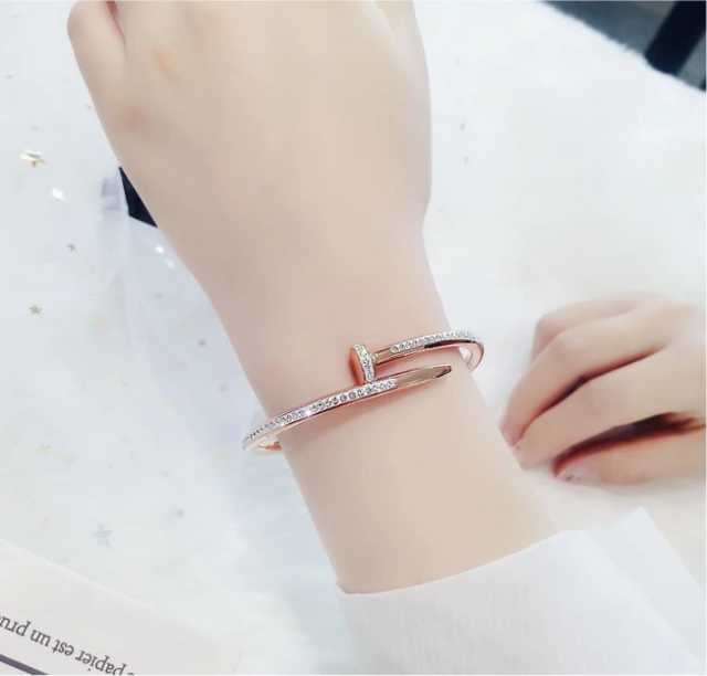 CZ 92.5 Sterling Silver Fashion Nail Braclet