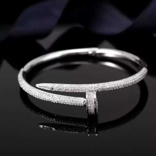 CZ 92.5 Sterling Silver Fashion Nail Braclet