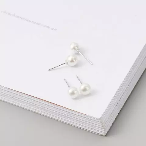 PURE NATURAL FRESH WATER SEA SHELL PEARL STUD EARRINGS