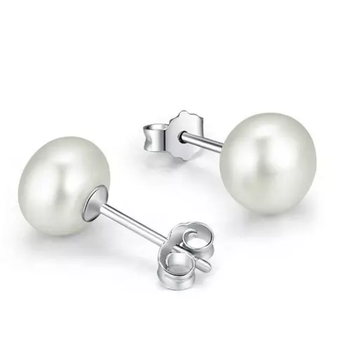 PURE NATURAL FRESH WATER SEA SHELL PEARL STUD EARRINGS