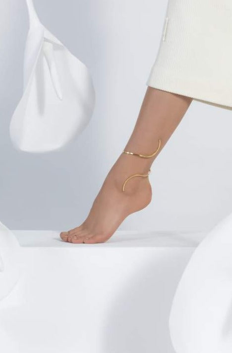 HALLMARKED STERLING SILVER 92.5 CUFF LEG ANKLE BRACLET
