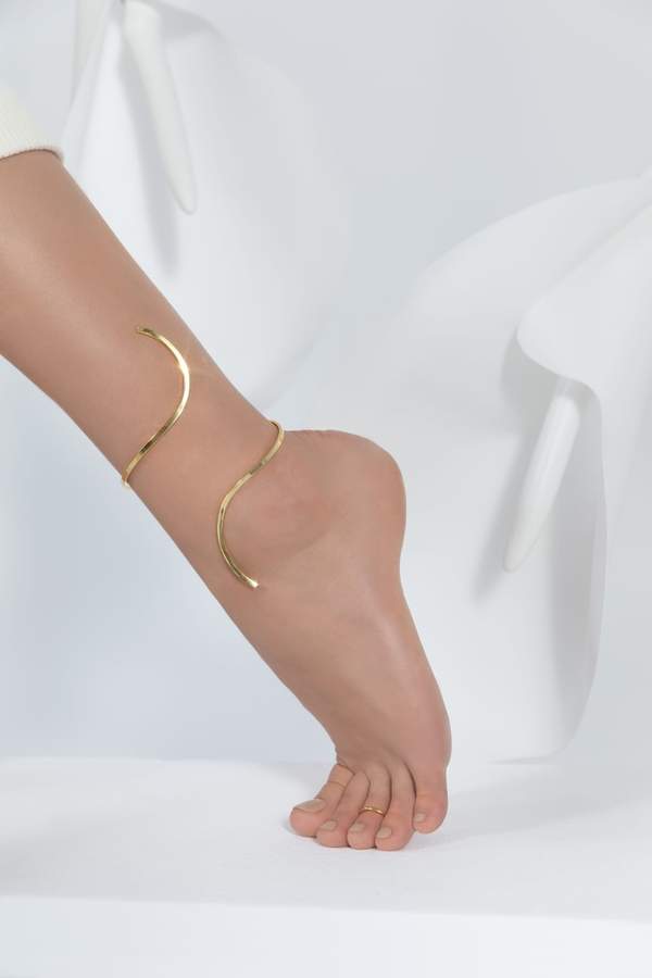HALLMARKED STERLING SILVER 92.5 CUFF LEG ANKLE BRACLET