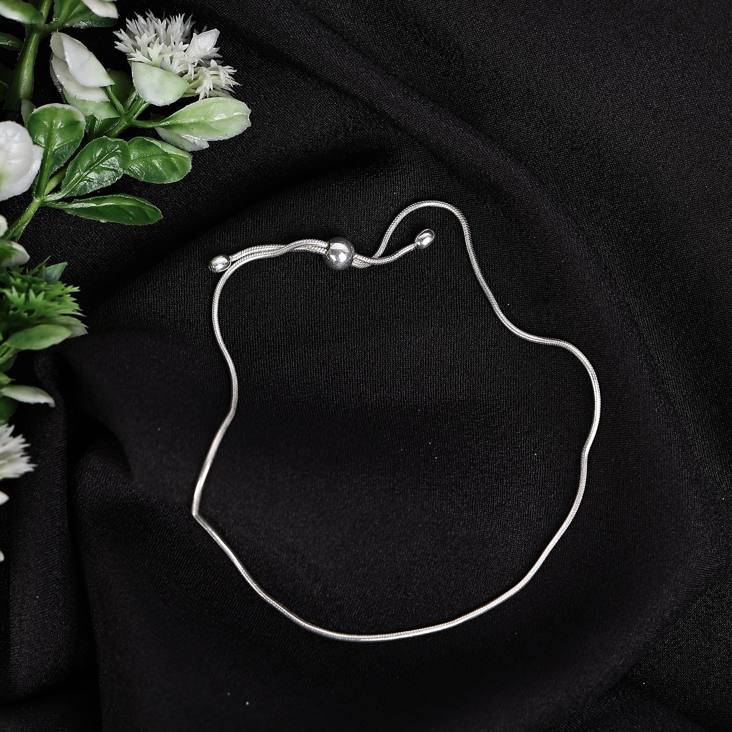 Solid 925 Sterling Silver Snake Chain Ankle Bracelet Adjustable Anklets Foot Chains for Women Fine Jewelry