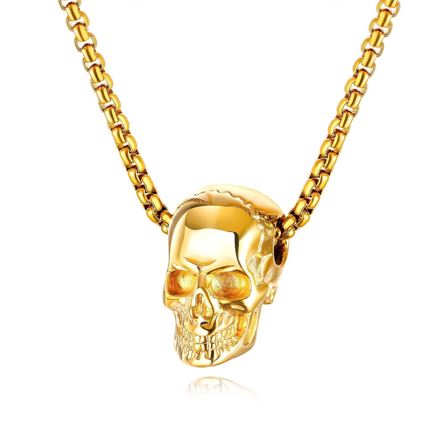 Gothic Jewelry Pendant Silver Plated Skull Chain Pendant For Men