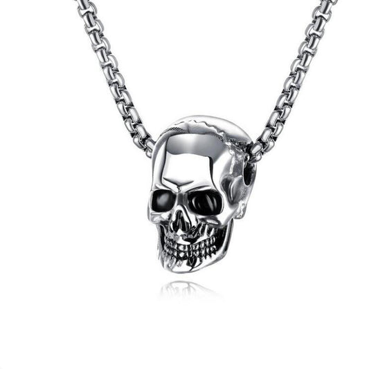 Gothic Jewelry Pendant Silver Plated Skull Chain Pendant For Men