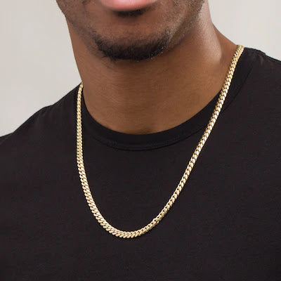 SWASTIK JEWEL REAL 18K MICRO GOLD PLATED CUBAN LINK CHAIN FOR MEN AND WOMEN