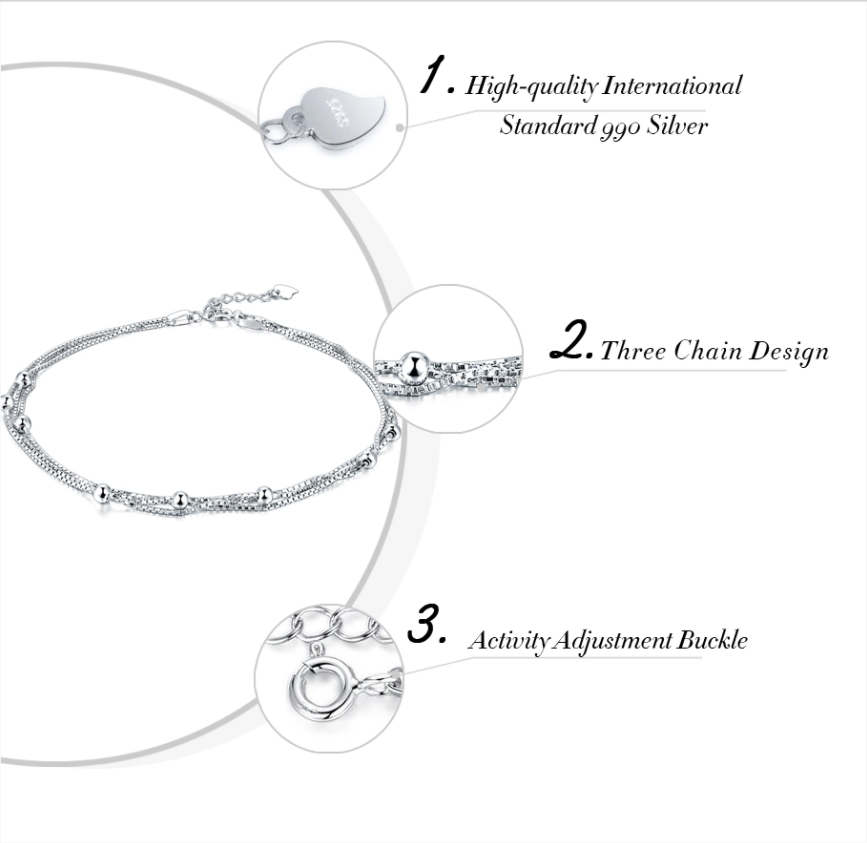 Sterling Silver 92.5 Fancy Anklet for Women