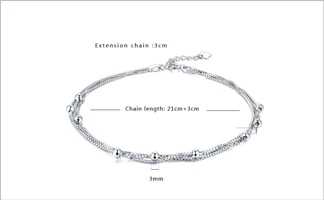 Sterling Silver 92.5 Fancy Anklet for Women