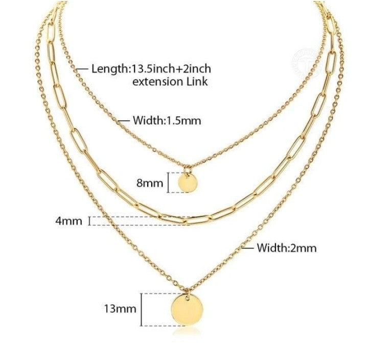 GORGEOUS MULTI LAYERED TRIPLE STRAND PENDENT NECKLACE