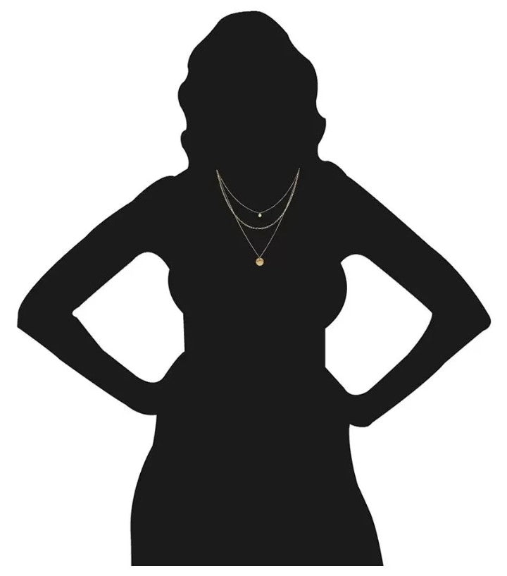 GORGEOUS MULTI LAYERED TRIPLE STRAND PENDENT NECKLACE