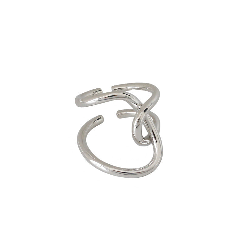 Adjustable Twisted 925 Sterling Silver Open Rings For Women