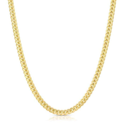 SWASTIK JEWEL REAL 18K MICRO GOLD PLATED CUBAN LINK CHAIN FOR MEN AND WOMEN