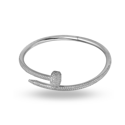 CZ 92.5 Sterling Silver Fashion Nail Braclet