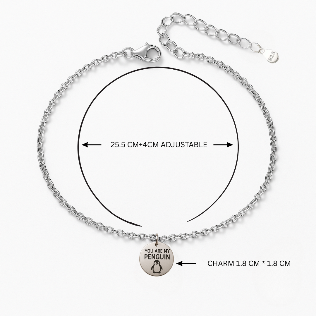 Penguin 92.5 Sterling Silver Anklet