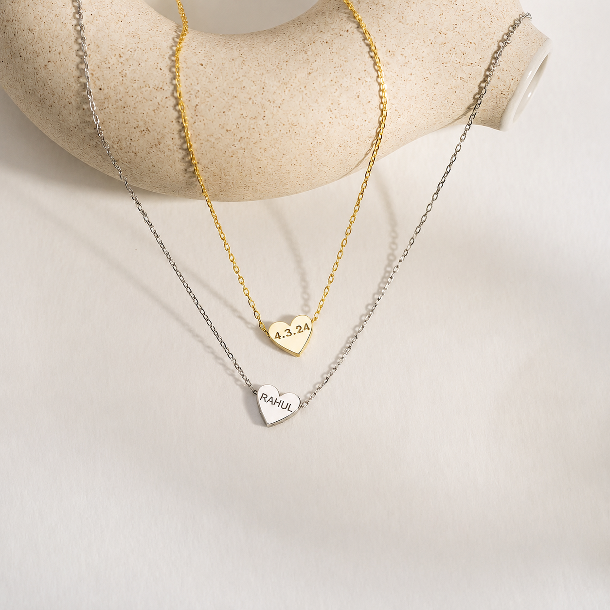 Swastik Engraved Love Necklace