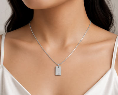 Silver Initial Charm Necklace