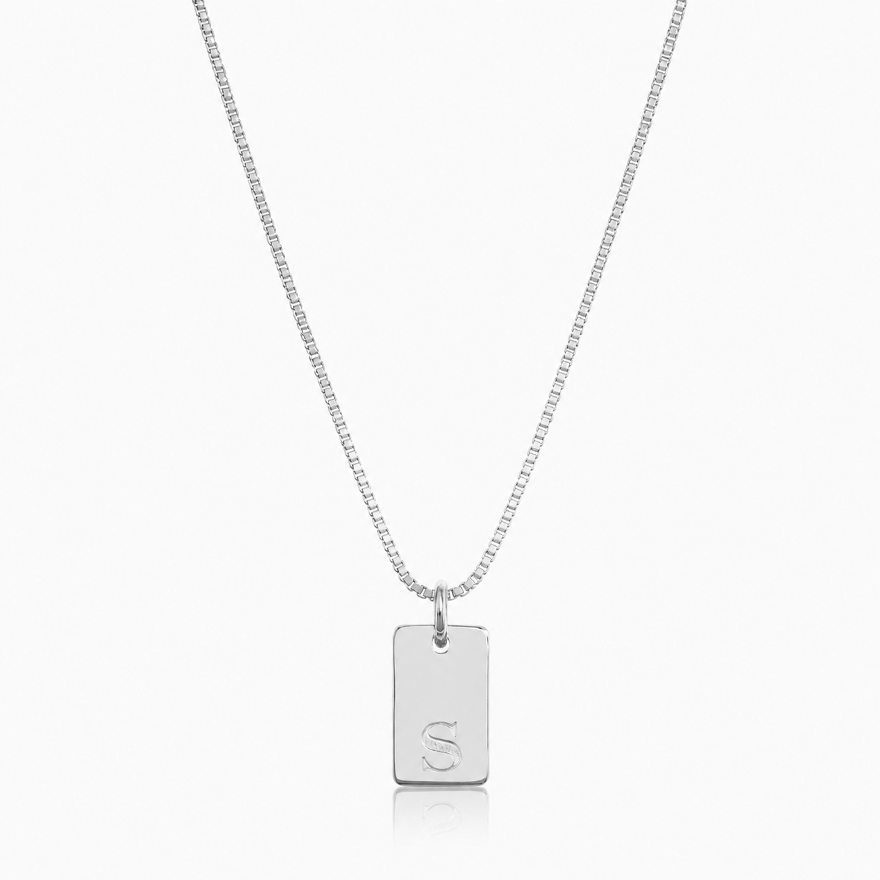 Silver Initial Charm Necklace
