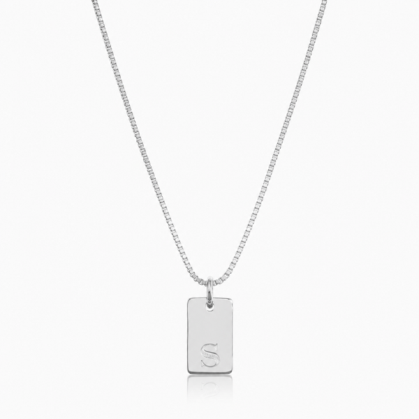 Silver Initial Charm Necklace