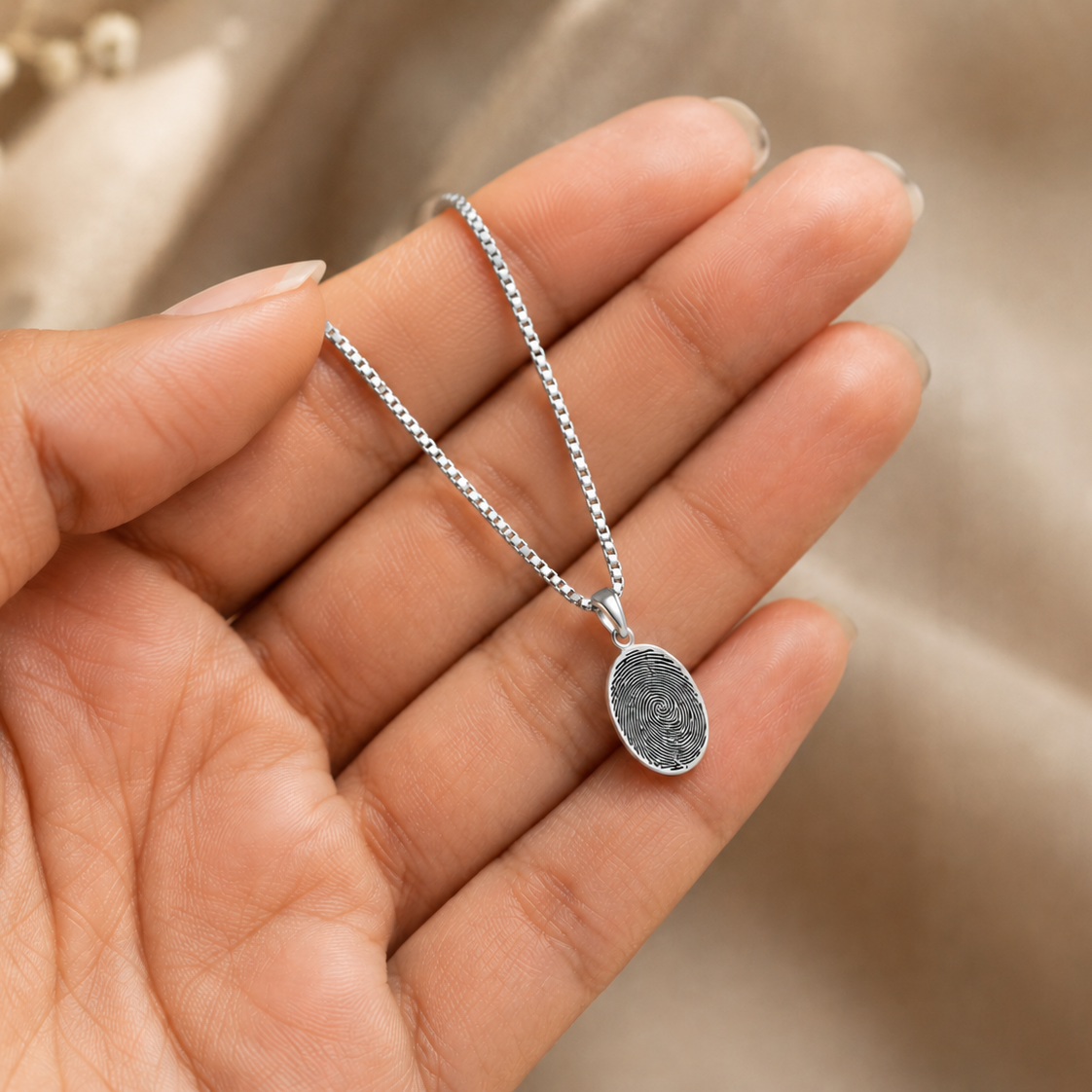 Fingerprint Memory Pendant Necklace