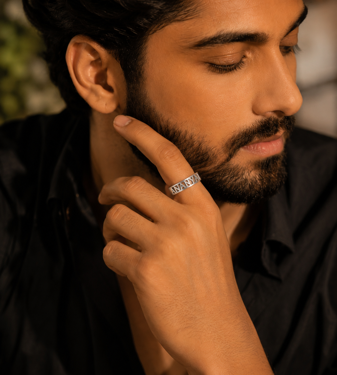 Swastik Personalized Band Ring