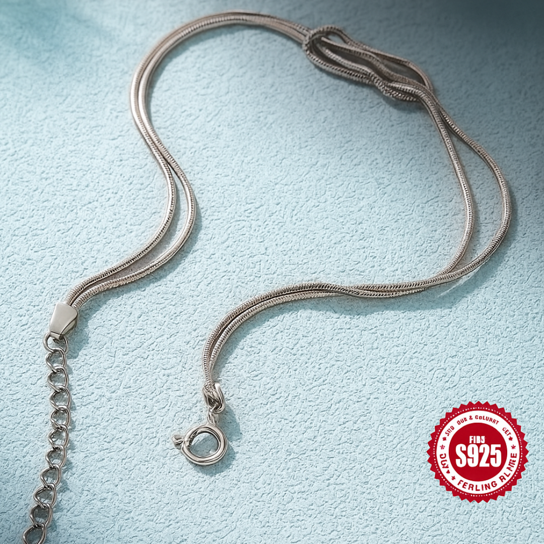 Stylish Minimalist Sterling Silver 92.5 New Infinity Love Knot Couple Bracelet