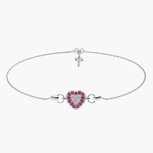Forever Love Silver Heart Anklet