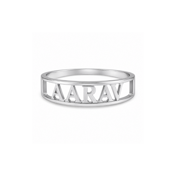 Swastik Personalized Band Ring