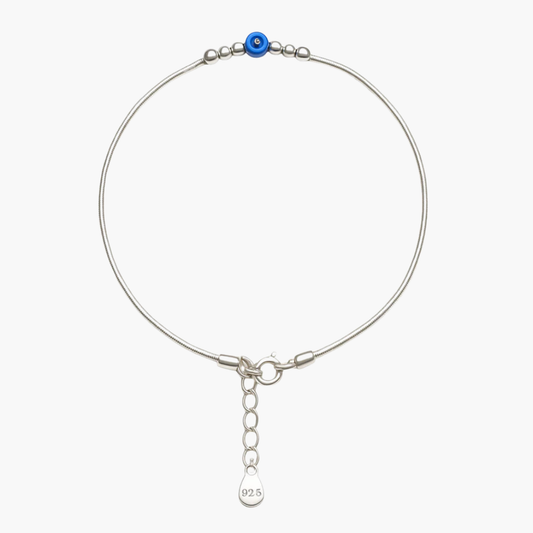 92.5 STERLING SILVER EVIL EYE ANKLET