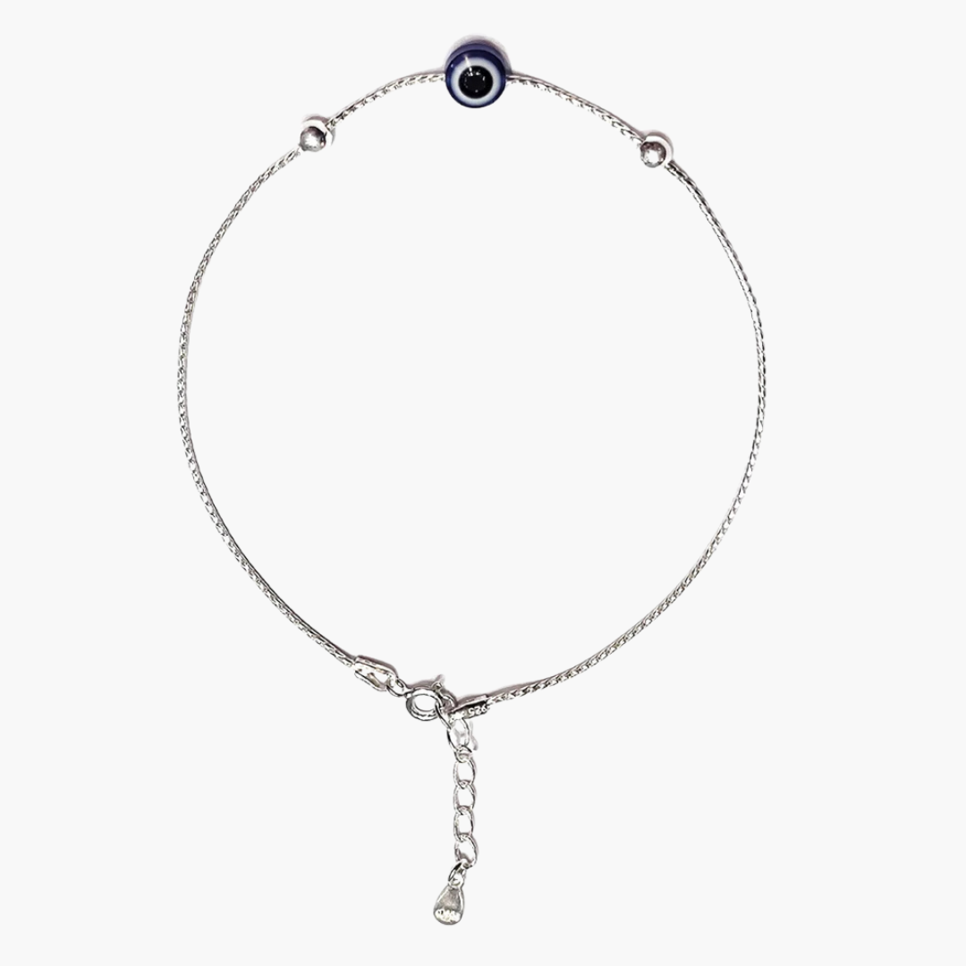 MOVALBLE EVIL EYE 92.5 SILVER ANKLET