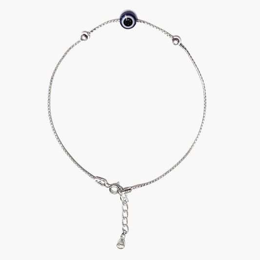 MOVALBLE EVIL EYE 92.5 SILVER ANKLET