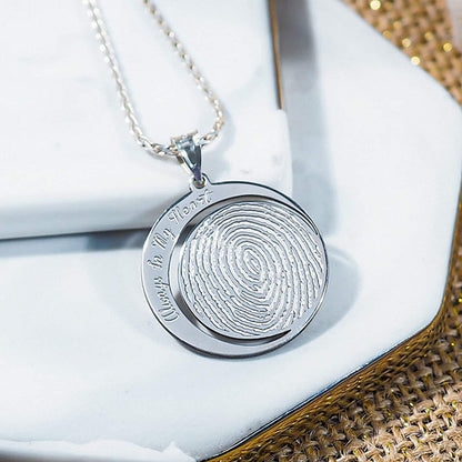 Silver Bond Fingerprint Necklace