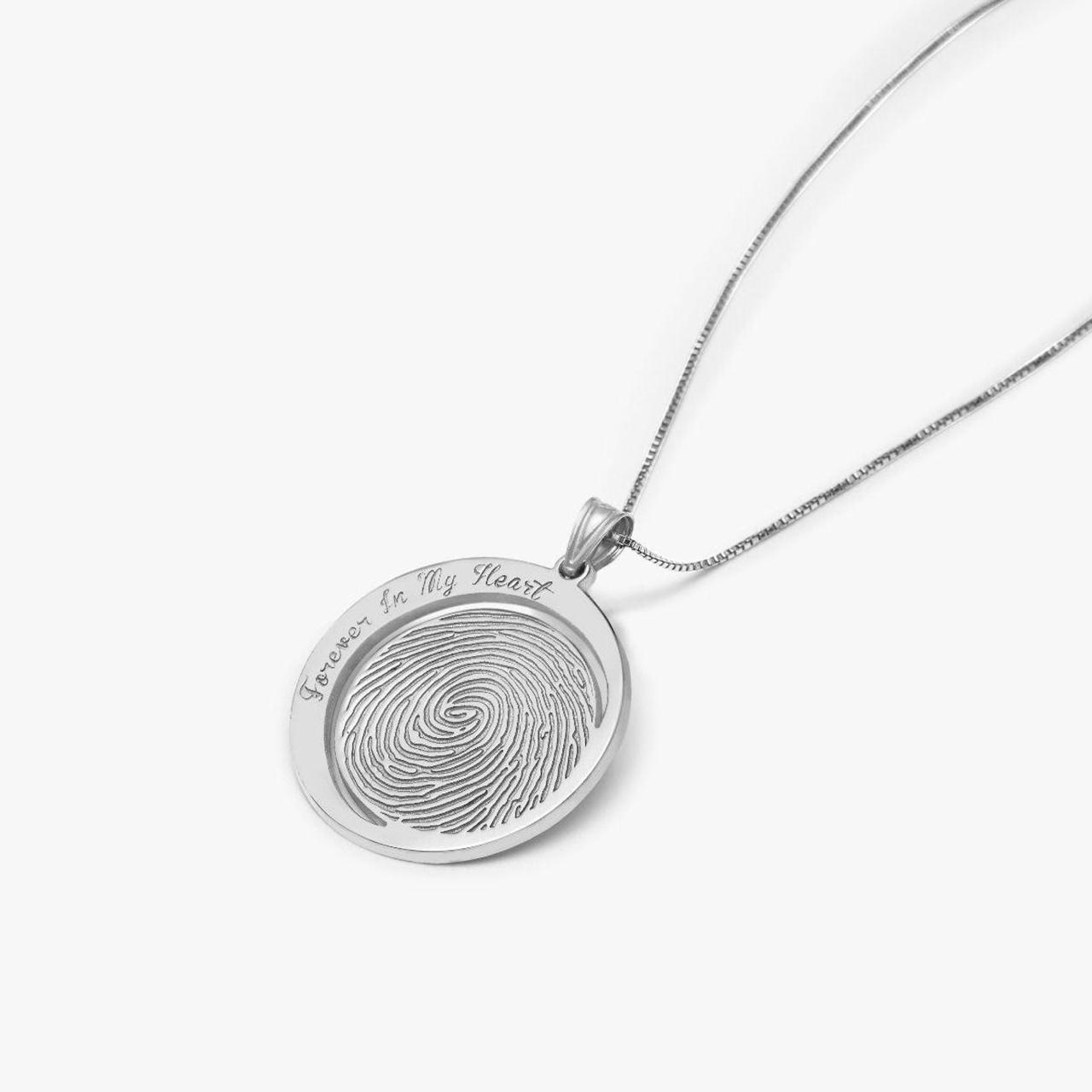 Silver Bond Fingerprint Necklace