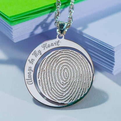 Silver Bond Fingerprint Necklace