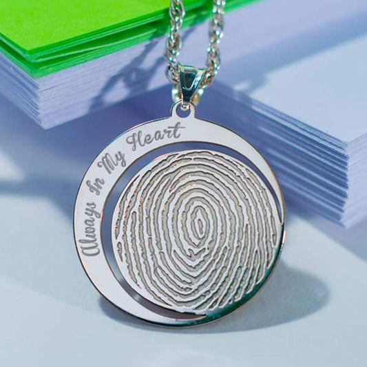 Silver Bond Fingerprint Necklace