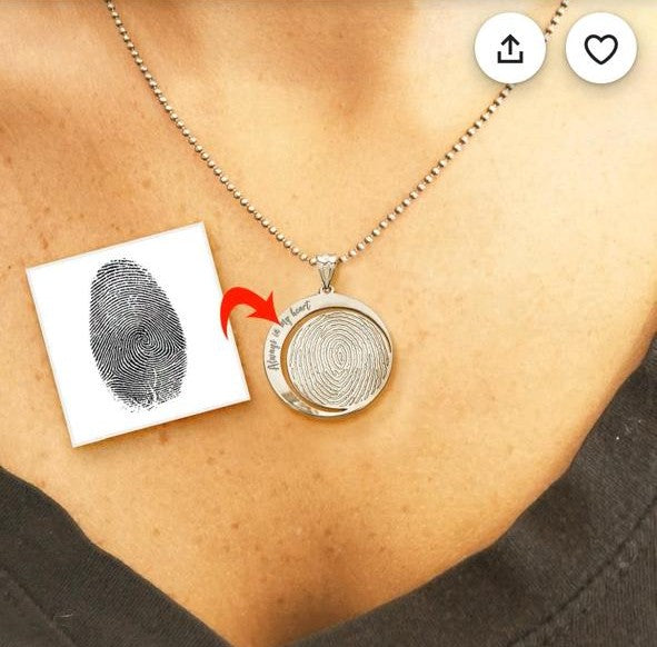 Silver Bond Fingerprint Necklace