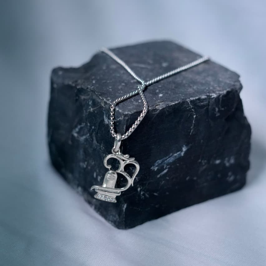 STERLING SILVER 92.5 OM SHIV PENDENT NECKLACE