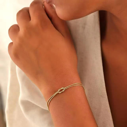 Stylish Minimalist Sterling Silver 92.5 New Infinity Love Knot Couple Bracelet