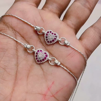 Forever Love Silver Heart Anklet