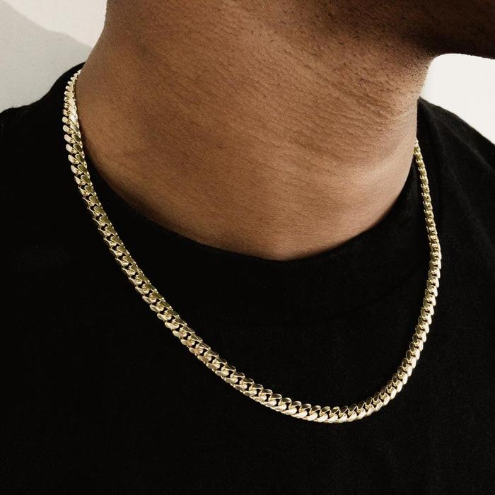 SWASTIK JEWEL REAL 18K MICRO GOLD PLATED CUBAN LINK CHAIN FOR MEN AND WOMEN