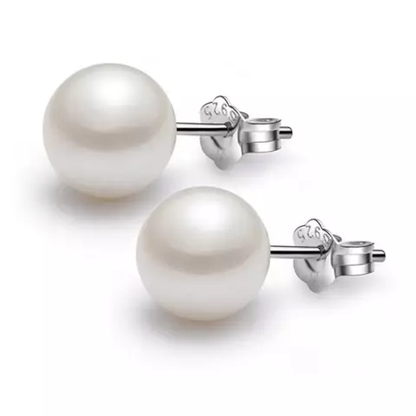 PURE NATURAL FRESH WATER SEA SHELL PEARL STUD EARRINGS