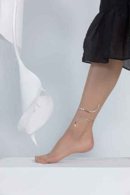 HALLMARKED STERLING SILVER 92.5 CUFF LEG ANKLE BRACLET