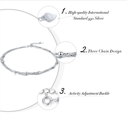 Sterling Silver 92.5 Fancy Anklet for Women