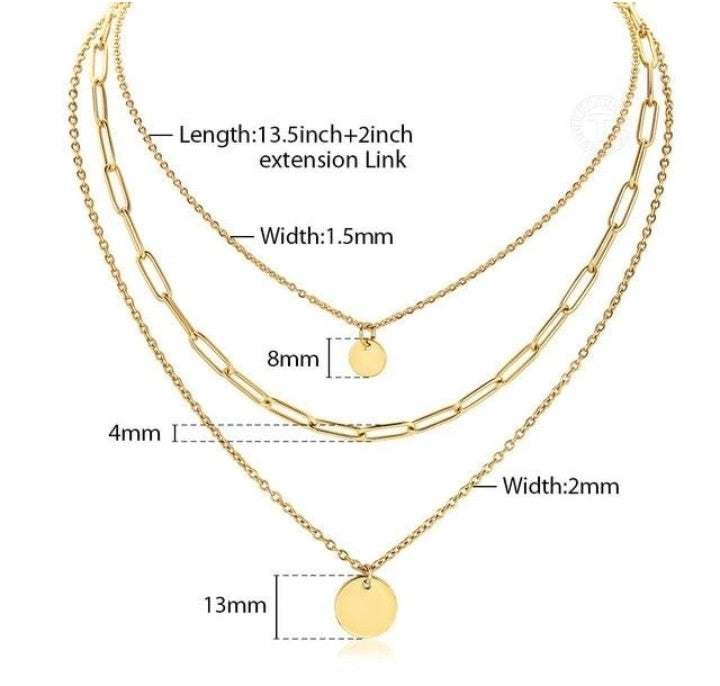 GORGEOUS MULTI LAYERED TRIPLE STRAND PENDENT NECKLACE